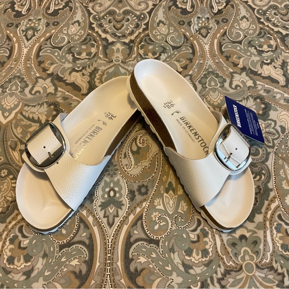 NWT Birkenstock Madrid Big Buckle White Leather Sz 36 US 5-5.5 Narrow - Picture 7 of 15